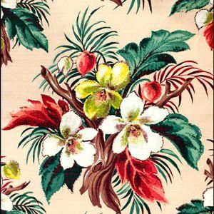 Vintage Barkcloth Panel